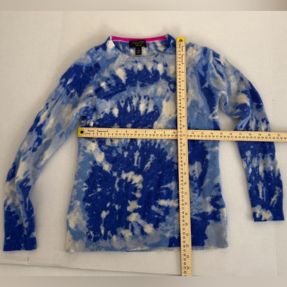 Cashmere Pullover Sweater Charter Club Woman’s Duchess Blue tie dye 100%cashmere - Picture 4 of 5
